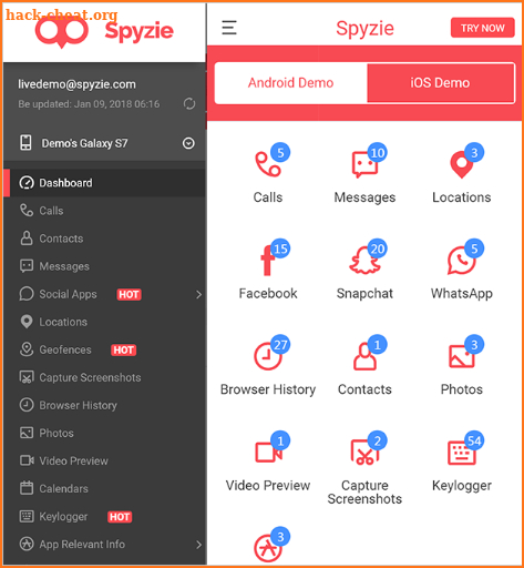 Spyziee, screenshot