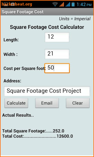 Square Footage Calculator screenshot