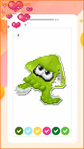 Squid Pixel Art Game Color By Number screenshot
