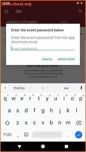 SRI Events screenshot