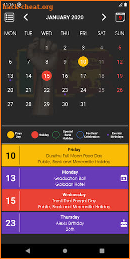 Sri Lanka Calendar 2020 🇱🇰 ¦ Sinhala ¦ Holidays screenshot