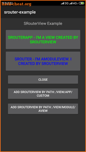 SRouter Example screenshot
