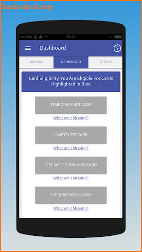 SST Card Tracker screenshot