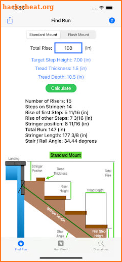 Stair Stringer & Baluster Calc screenshot
