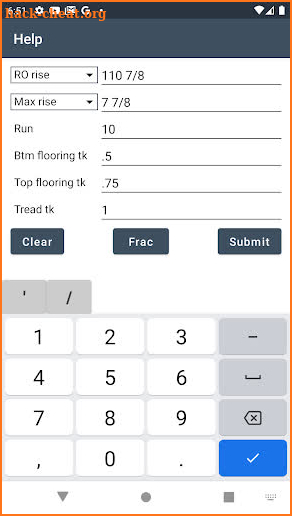 Stair stringer calculator screenshot