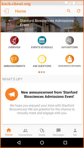 Stanford Biosci Admissions screenshot