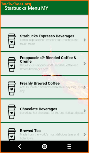 Starbucks Menu MY screenshot