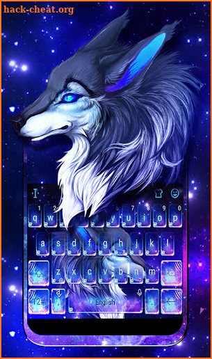 Starry Galaxy Wolf Keyboard Theme screenshot