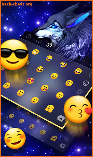 Starry Galaxy Wolf Keyboard Theme screenshot