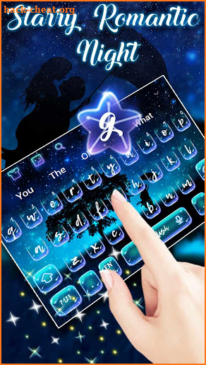 Starry Romantic Night Sky Keyboard Theme screenshot