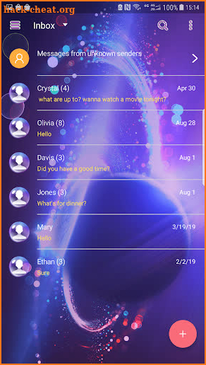 Starry sky skin for Next SMS screenshot