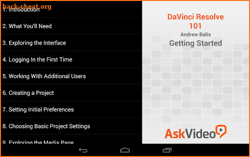 Starting with DaVinci Resolve screenshot