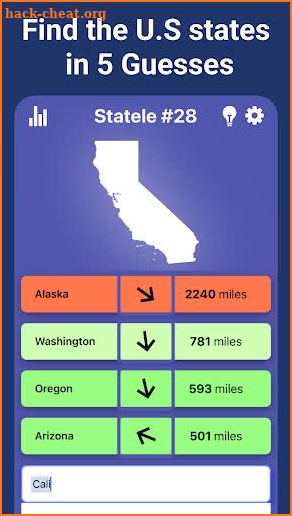 Statele : Worldle for US State screenshot