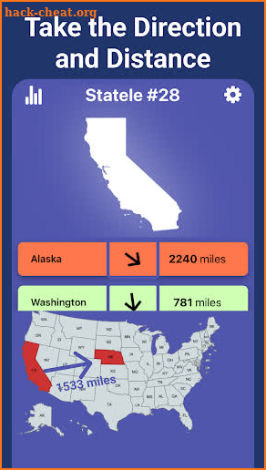 Statele : Worldle for US State screenshot