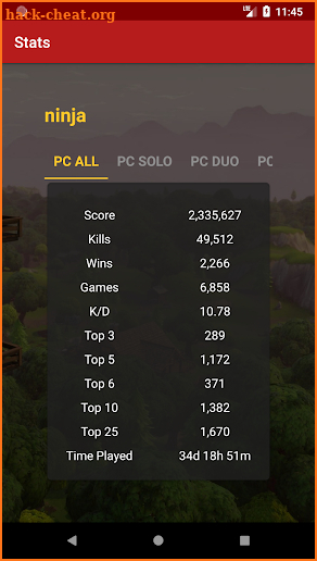 Stats for Fortnite screenshot