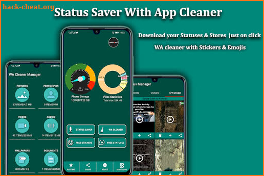 Status Saver, App Cleaner With Free Sticker, Emoji screenshot
