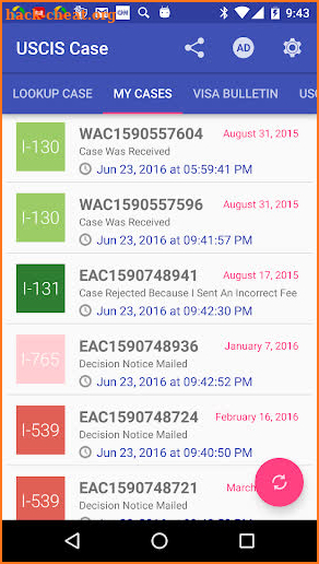 Status Tracker for USCIS Case screenshot