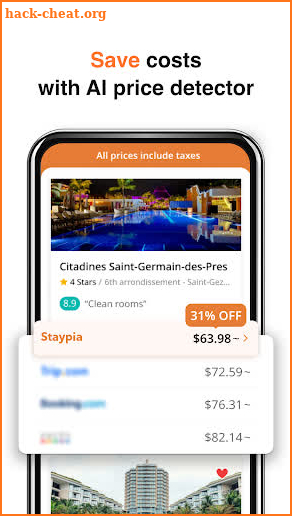 Staypia - Best hotel deals detected by AI screenshot
