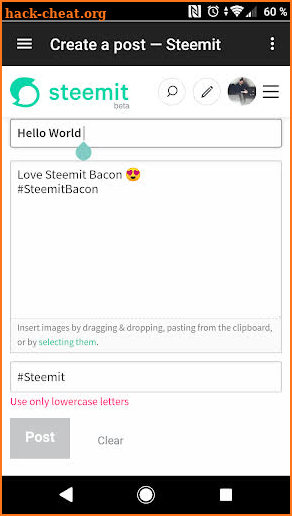 Steemit Bacon screenshot