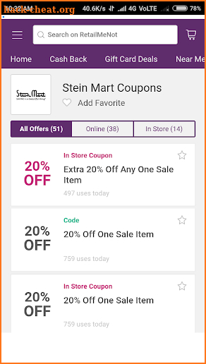 Stein Mart Coupons screenshot