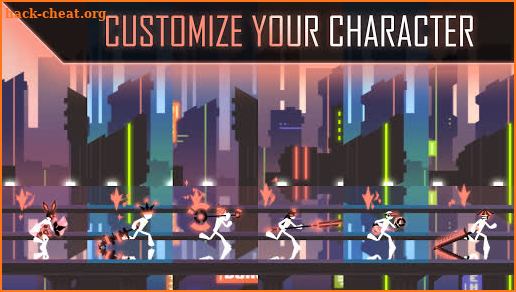 Stick Fight : Hit and Run Cyberpunk Runner Edition screenshot