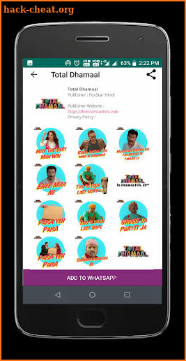 Sticker Up - Total Dhamaal WAStickerApps screenshot