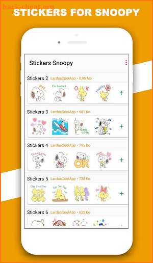 Stickers for Snooopy For WhatsApp 2020 screenshot