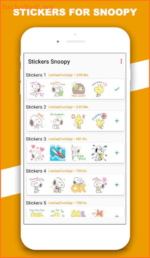 Stickers for Snooopy For WhatsApp 2020 screenshot