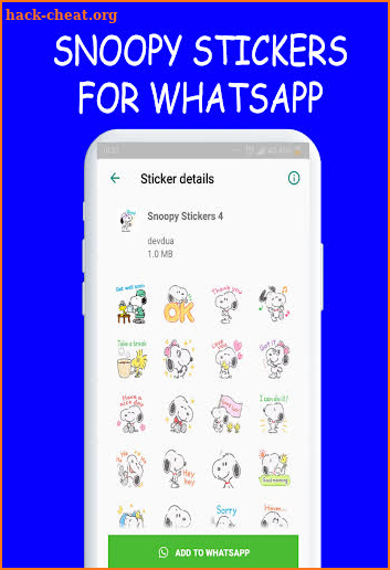 Stickers For snoopy dog WAStickerApps screenshot