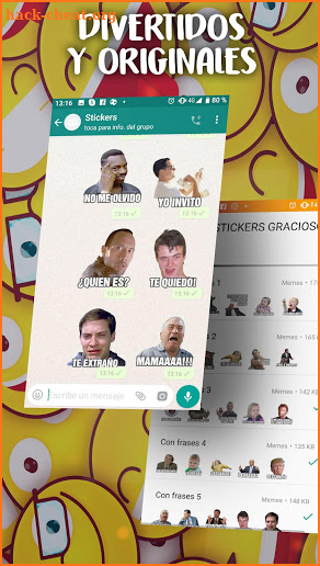 Stickers graciosos con frases para WhatsApp screenshot