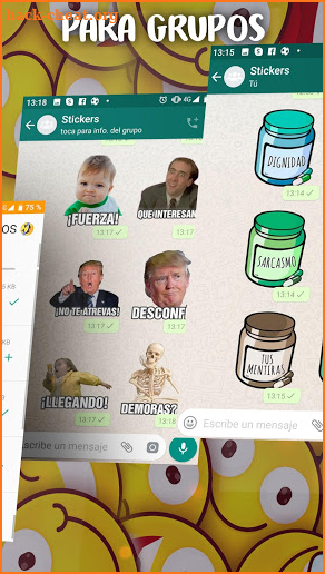 Stickers graciosos con frases para WhatsApp screenshot