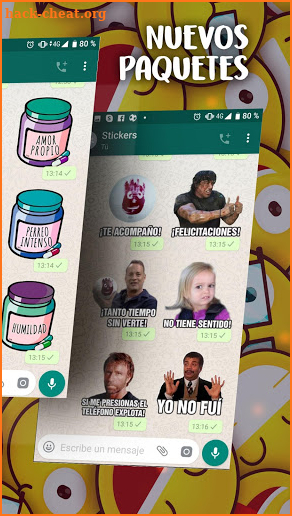 Stickers graciosos con frases para WhatsApp screenshot