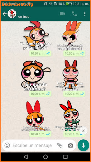 Stickers Powerpuff Girls Bombon Cartoons WhatsApp screenshot