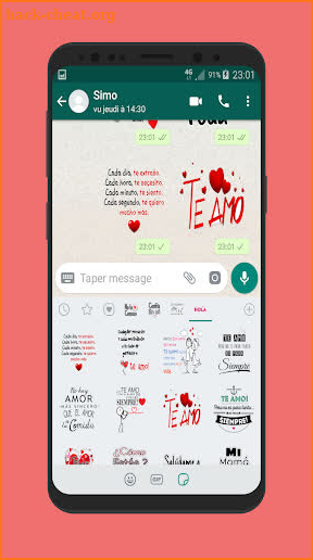 Stickers romanticos y frases de amor para WhatsApp screenshot