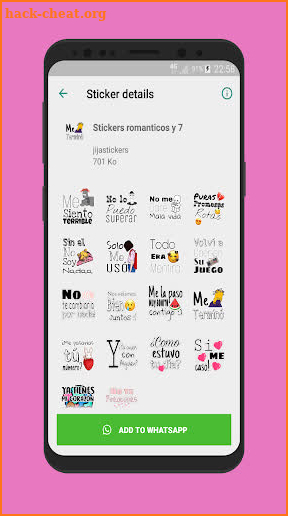 Stickers romanticos y frases de amor para WhatsApp screenshot