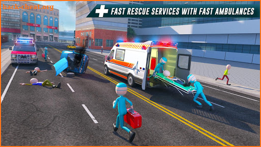 Stickman Ambulance Roof Jumping - Rooftop Stunts screenshot