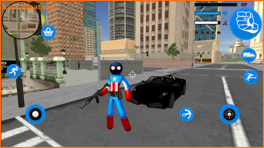 Stickman Capitaine american Open World Gangster screenshot