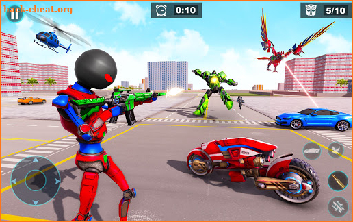 Stickman Robot Car Game – Falcon Robot Bike Game screenshot
