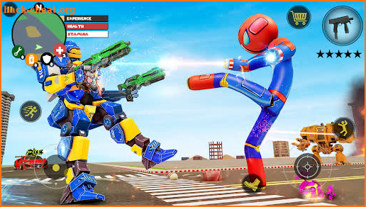 Stickman Spider Hero Robot - Vegas City Gangster screenshot
