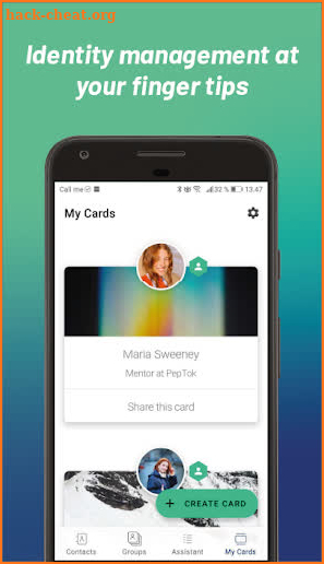 Stinto: Your self-updating digital business card screenshot