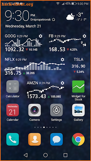 Stock Exchange Widget screenshot