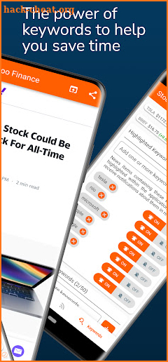 Stock market news tracker screenshot