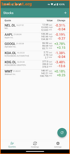 Stock Quotes screenshot