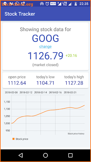Stock Tracker screenshot