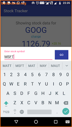 Stock Tracker screenshot