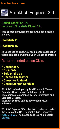 Stockfish Engines OEX screenshot