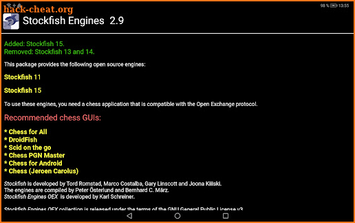 Stockfish Engines OEX screenshot