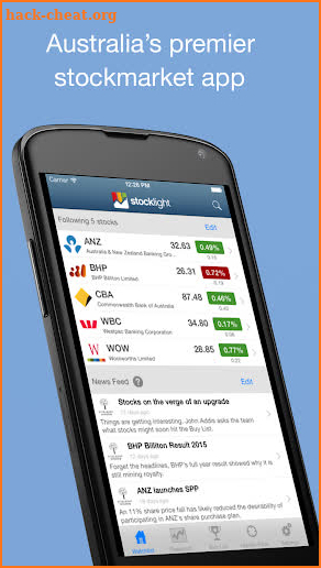 StockLight Alerts ASX NASDAQ screenshot