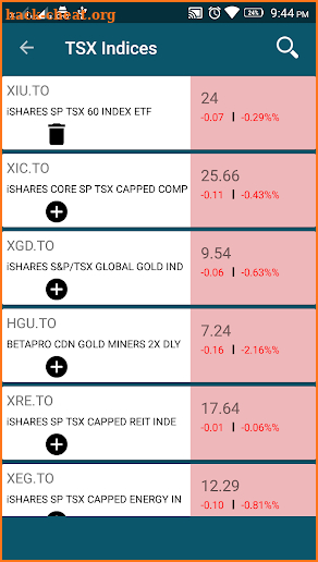 Stocks - Canada Stock Exchange screenshot