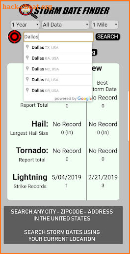 Storm Date Finder screenshot